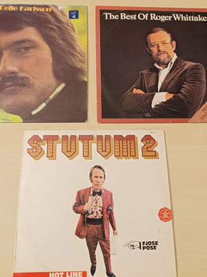 Set of 3 used vinyl records with Roger Whittaker, Pelle Karlsson & Stutum 2