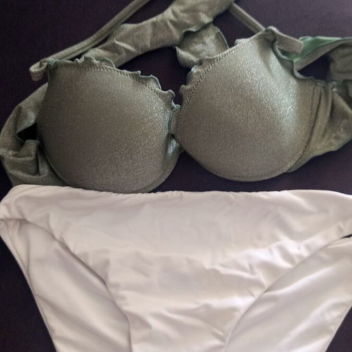 Calzedonia bikini like new, white and green, size M