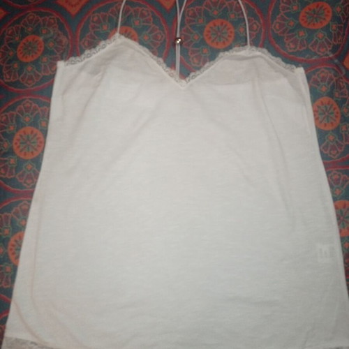 White mako top new with lace and spaghetti straps