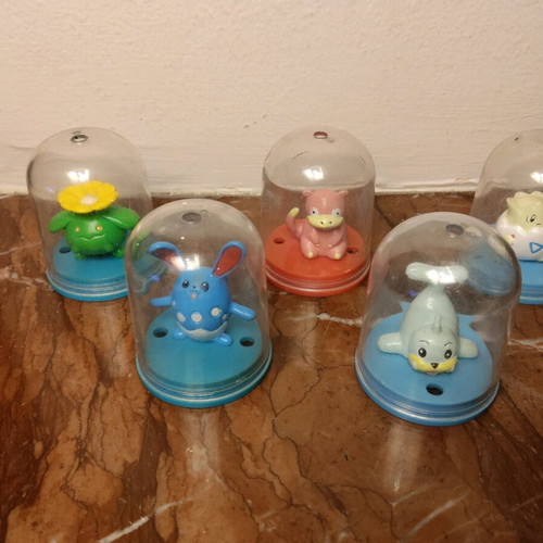 Pokémon figures used, set of 5, height 4.5 cm