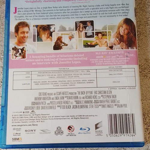 The Back Up Plan Blu-ray like new with Greek subtitles