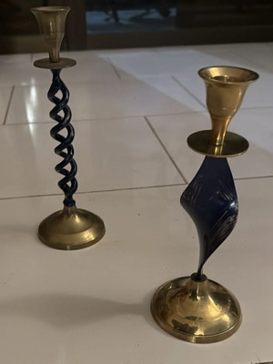 Ορειχάλκινα κηροπήγια σετ 2 σαν καινούργια, χρονολογίας 1990