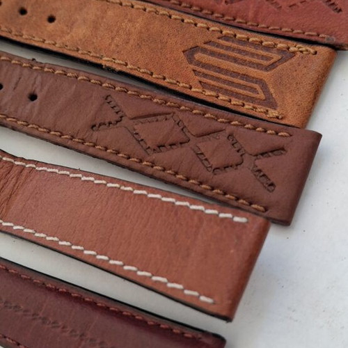 Leather retro watch straps set of 10 like new, various sizes