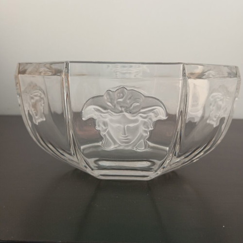 Rosenthal Versace Medusa Lumiere Crystal Bowl like new, 18cm