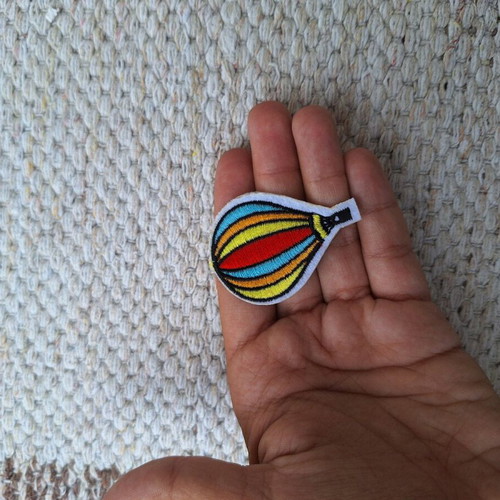 Hot air balloon iron-on patch new, heat transfer motif
