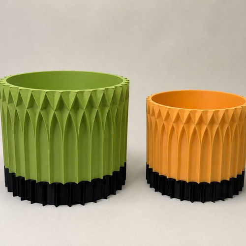 Set of 2 Gothic 3D Printed Planters Small and Large, made to order