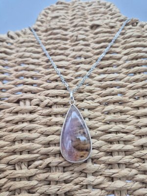 Ametrine Silver Necklace with Steel Chain New