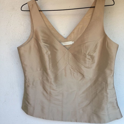 Silk top Creton beige size M L like new