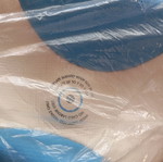 Hager promotional beach soccer ball, white and light blue