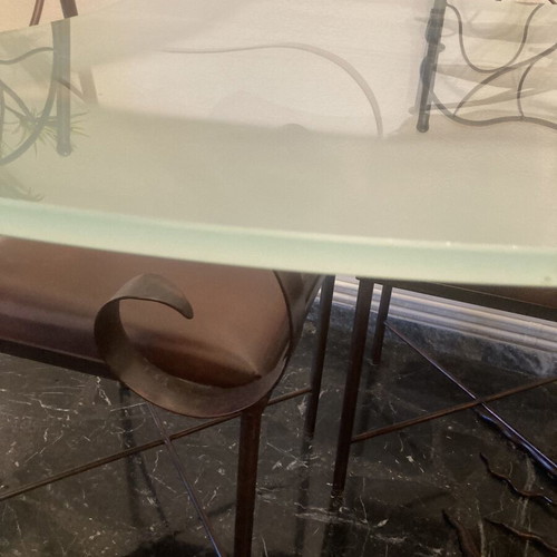 Handmade iron and crystal dining set, unique piece
