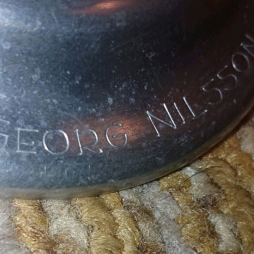 Georg Nilsson cup used with hand engraving and Barnett Henry Abrahams mark