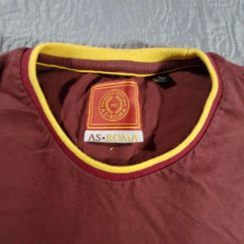 AS Roma T-shirt, burgundy with yellow details, size M