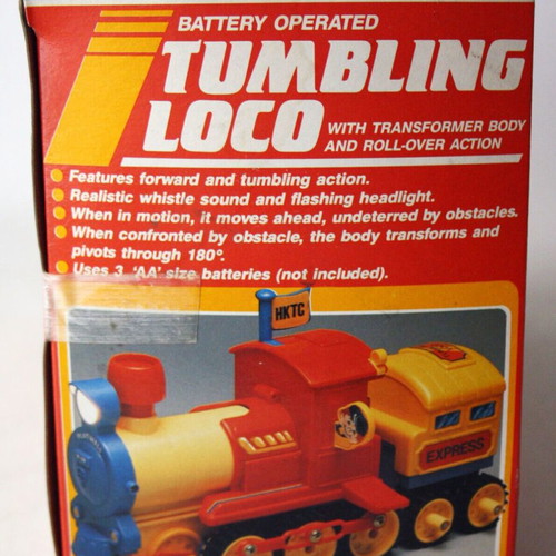 Tumbling Loco 26cm Playwell train vintage 1989 unused