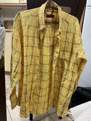 Berto Lucci men's shirt XL yellow like new, barely worn