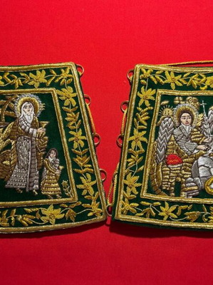 Epimanika with Abraham's Hospitality embroidery, new, with case