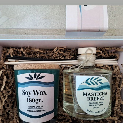 Aromatic Room Set with Handmade Soy Candle 180g