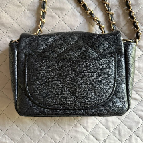 Verde crossbody bag used, small black with chain strap