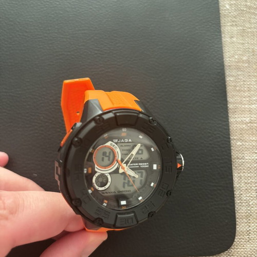 Jaga wristwatch like new, water resistant, orange