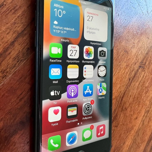 iPhone 7 128 GB used, black, with new screen and battery