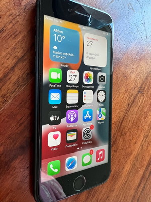 iPhone 7 128 GB used, black, with new screen and battery