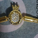 Pandora bracelet size 20 cm, gold plated with crown clasp