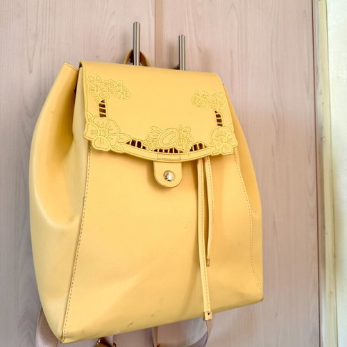 Axel Valentina backpack yellow with embroidered flap