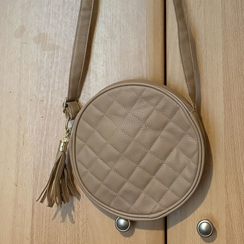 Avon round crossbody bag beige-pink like new