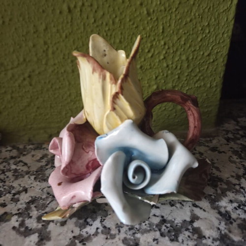 Porcelain decoration with floral design like new