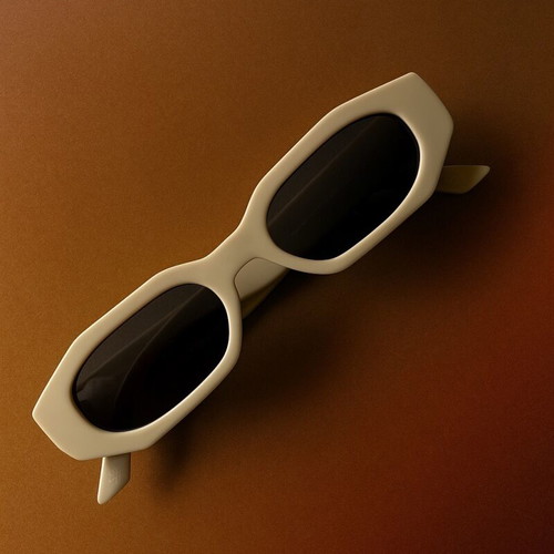 Hexagonal sunglasses new, off-white with dark lenses