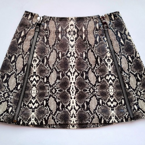 Neil Barrett snake print leather a-line mini skirt new, size S