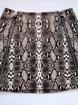 Neil Barrett snake print leather a-line mini skirt new, size S