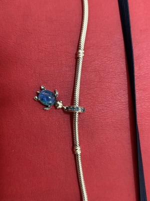 Pandora charm turtle with blue stones
