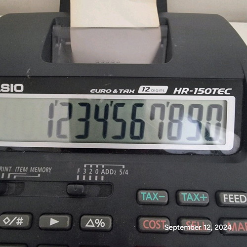 Casio Αριθμομηχανή HR150Tec 12 ψηφίων σαν καινούργιο σε μαύρο