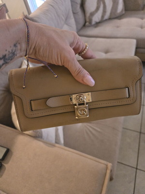 Michael Kors wallet used, beige