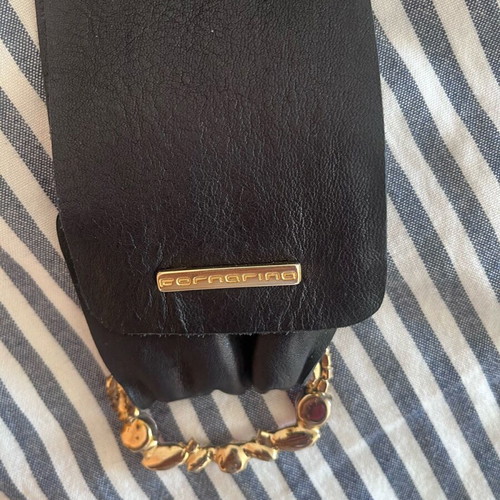 Fornarina leather women's belt like new, black with stones