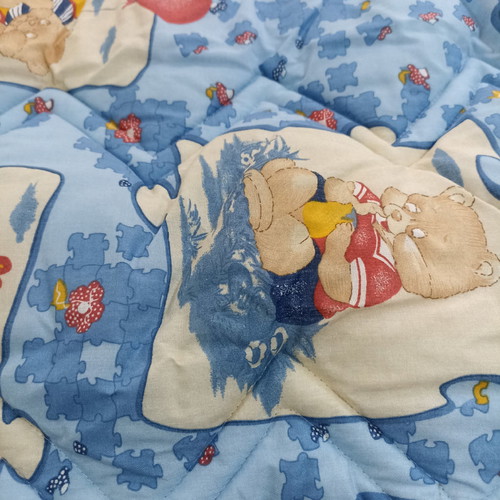 Double quilt two-sided with cotton fabric and baked wadding new