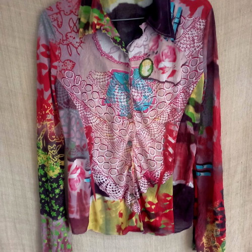 Creola 90s y2k blouse colorful, like new, size 42