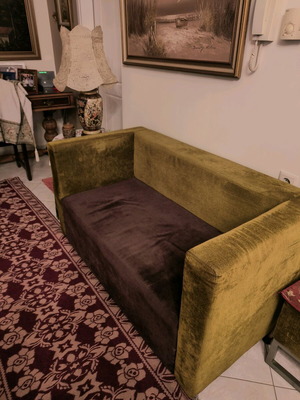 Velvet two-seater sofa new in excellent condition