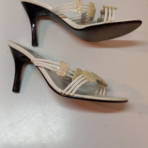 Women's white platform sandals size 37 used, 8cm heel