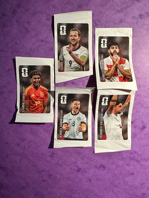 Coca Cola stickers set of 5 like new for Panini album collection