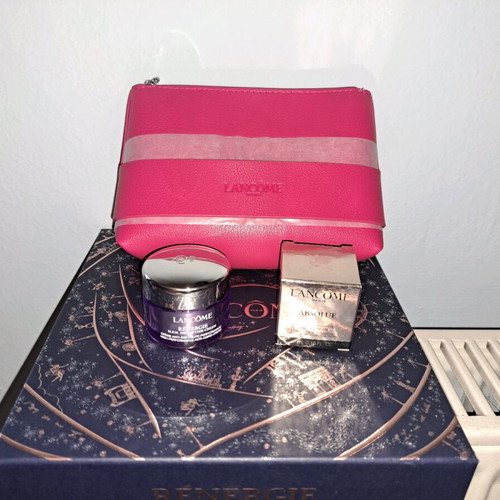 Lancome set with festive box, pouch and 2 creams