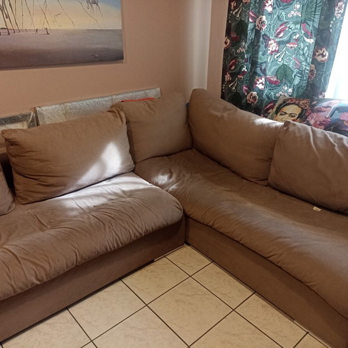 Corner sofa used, waterproof and stain-resistant fabric, 3.10x2.10 m