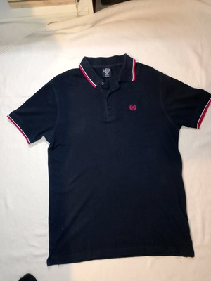 Polo shirt L Be Board like new, dark blue with red and white stripes
