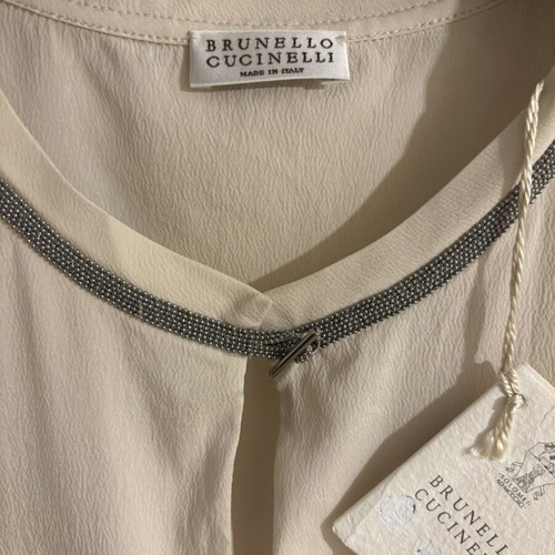 Brunello Cucinelli silk top new, size M, white