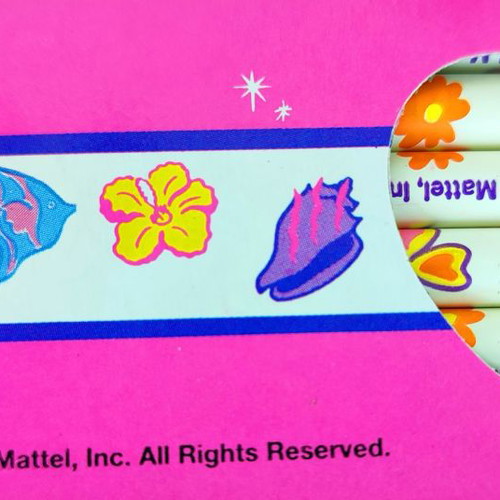 Barbie 6 collectible pencils used, 1993 Mattel