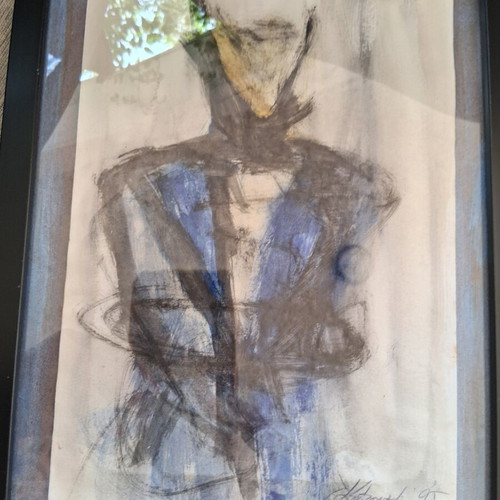 Painting "Portrait" 20×26cm, like new, expressionism, framed, signed