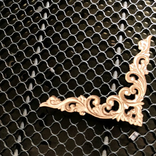 Wooden decorative elements with laser cut and engraving, new