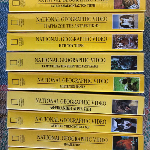National Geographic video cassettes new, pack of 9 from 1980s