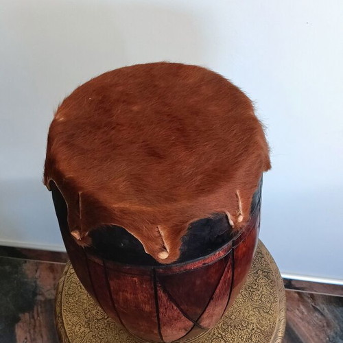 African Tarambuka Drum new, natural leather and wood