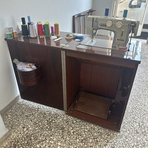 Sewing machine with pedal used